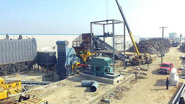 廢鋼破碎機山東現場